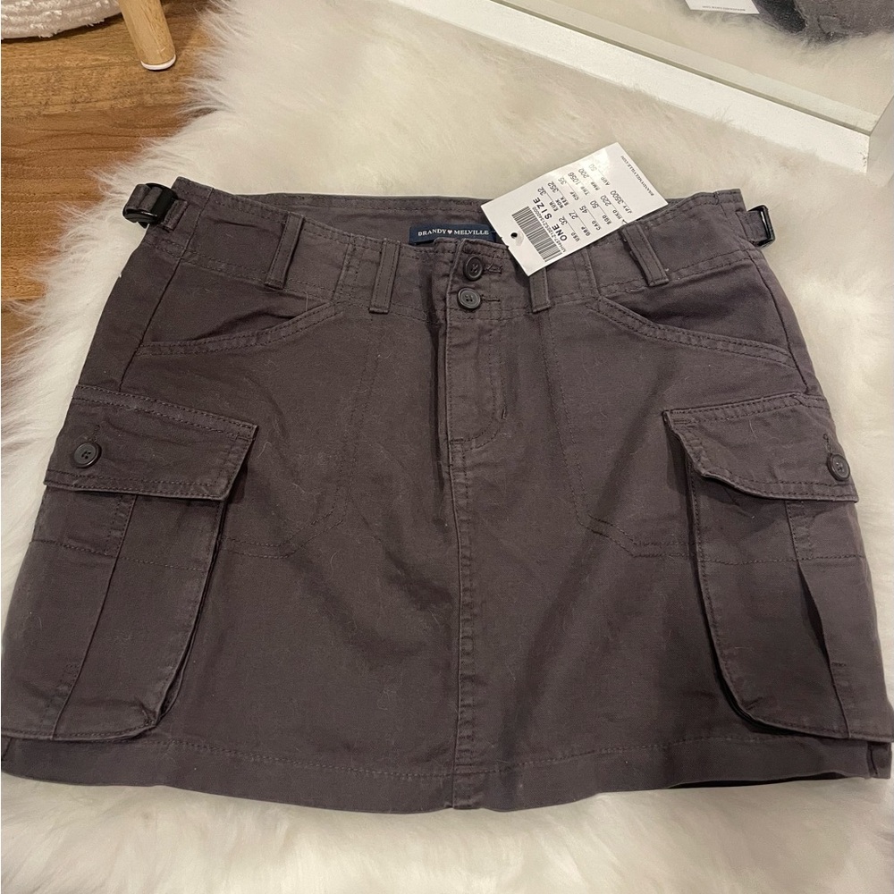 Brandy Melville Dark Gray Cargo Mini Skirt